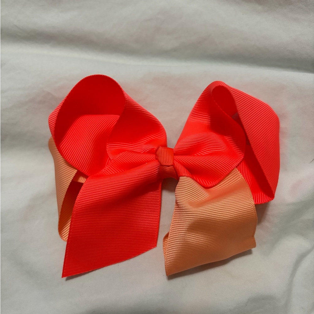 Vibrant Coral and Peach Kids Hair Bow